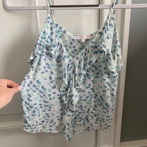 Floral ruffle tank blouse